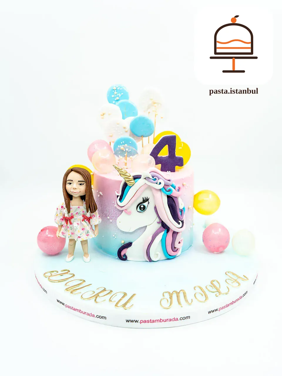 Unicorn ve Kız Figür Pasta
