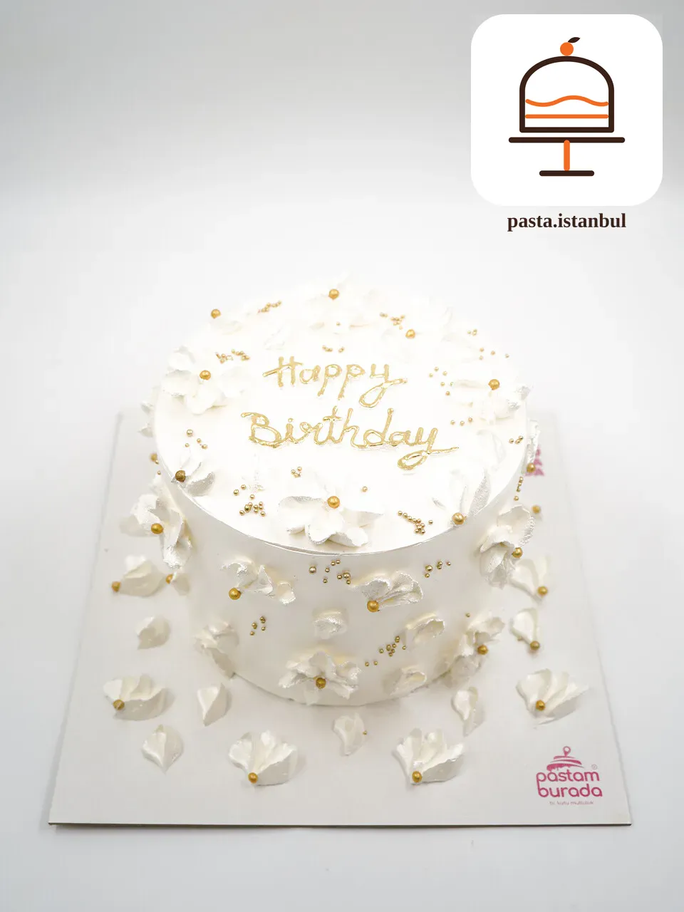 Beyaz Gold Detay Naked Cake