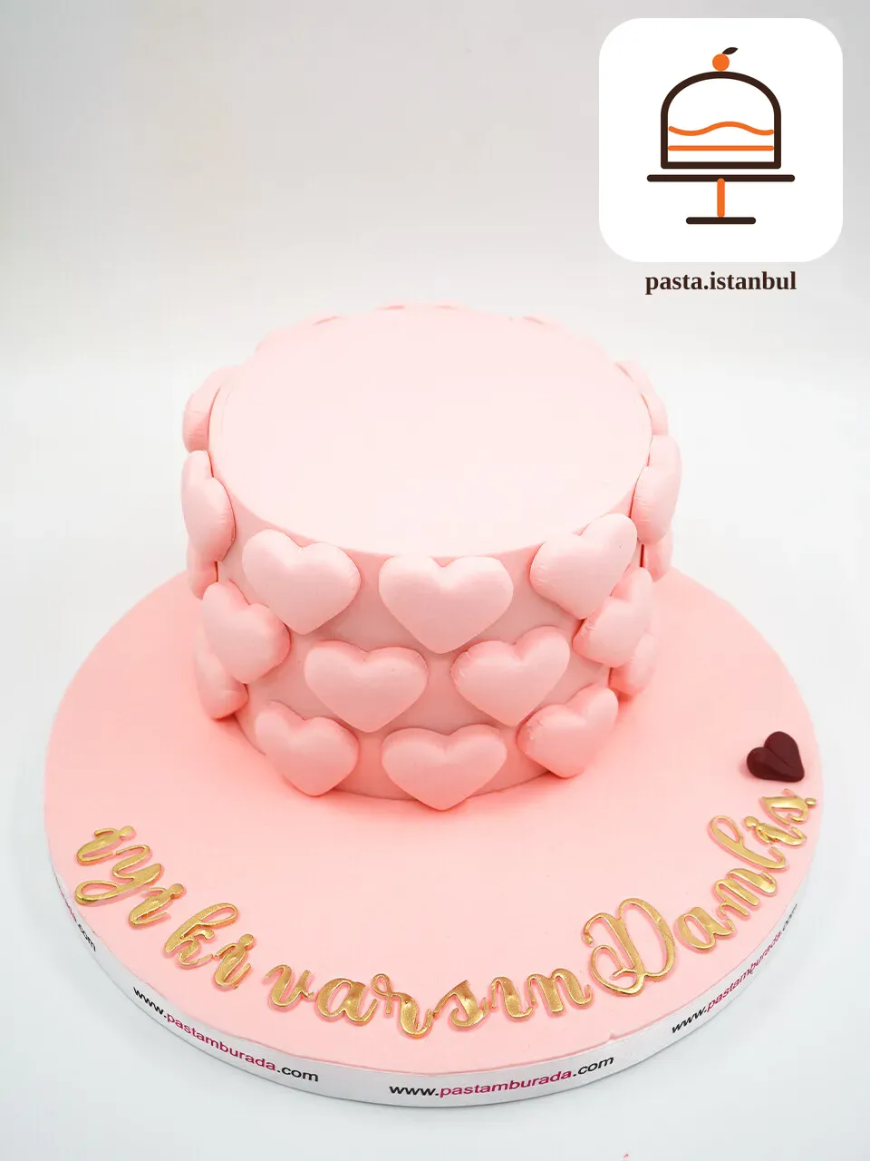 Pembe Kalp Detay Pasta