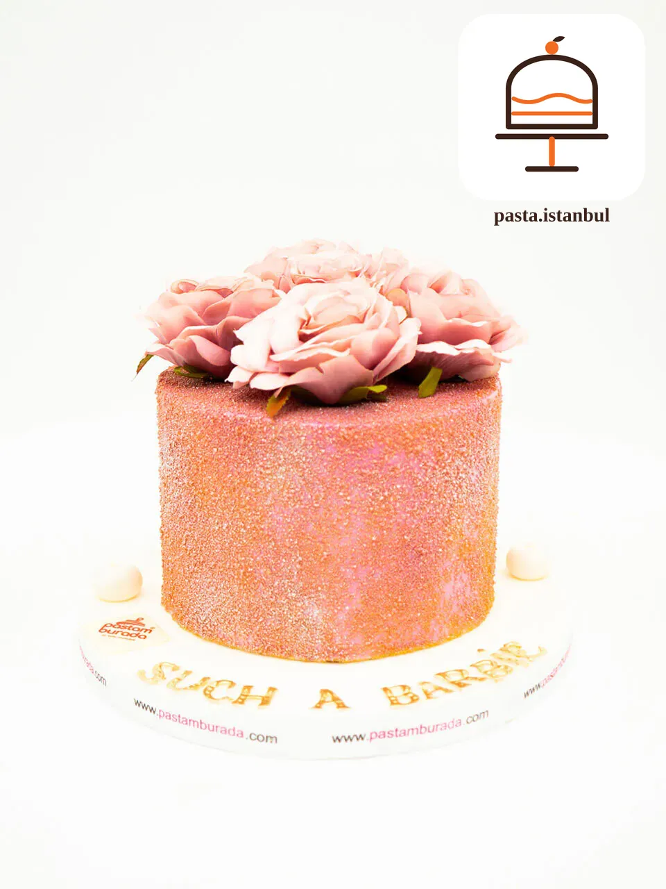 Pembe Çiçekli Butik Pasta