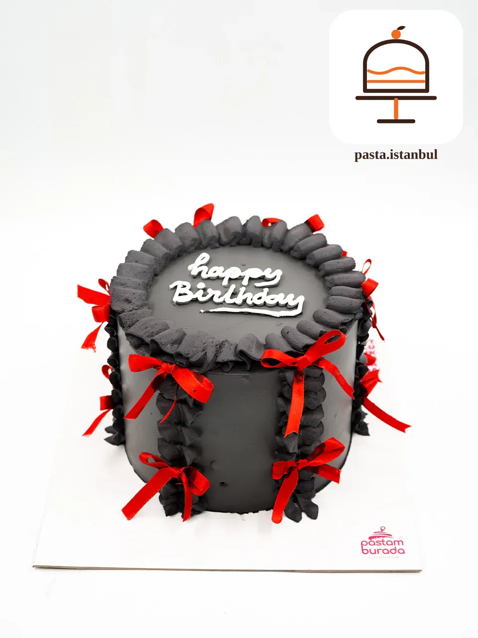 Kırmızı Kurdele Detay Naked Cake