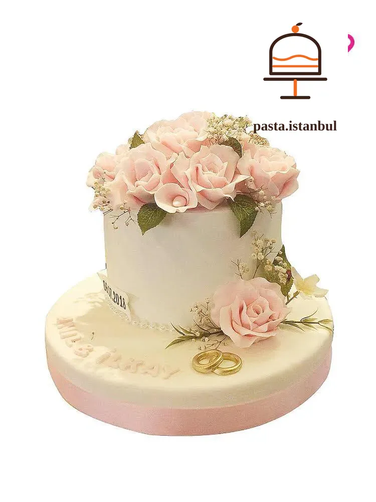 Pembe Gül Nişan Pastası