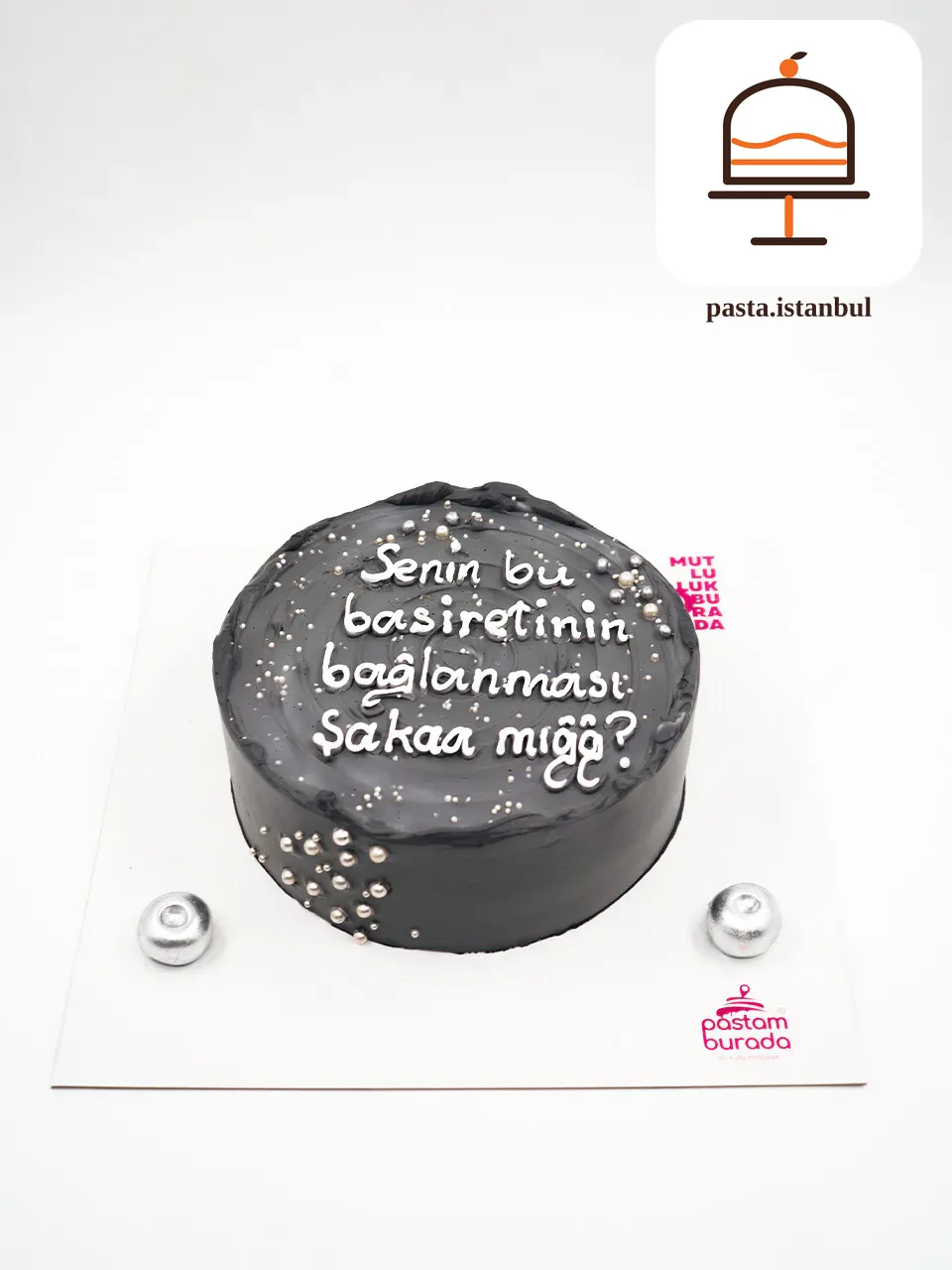 Siyah Ve Gümüş Detay Naked Cake