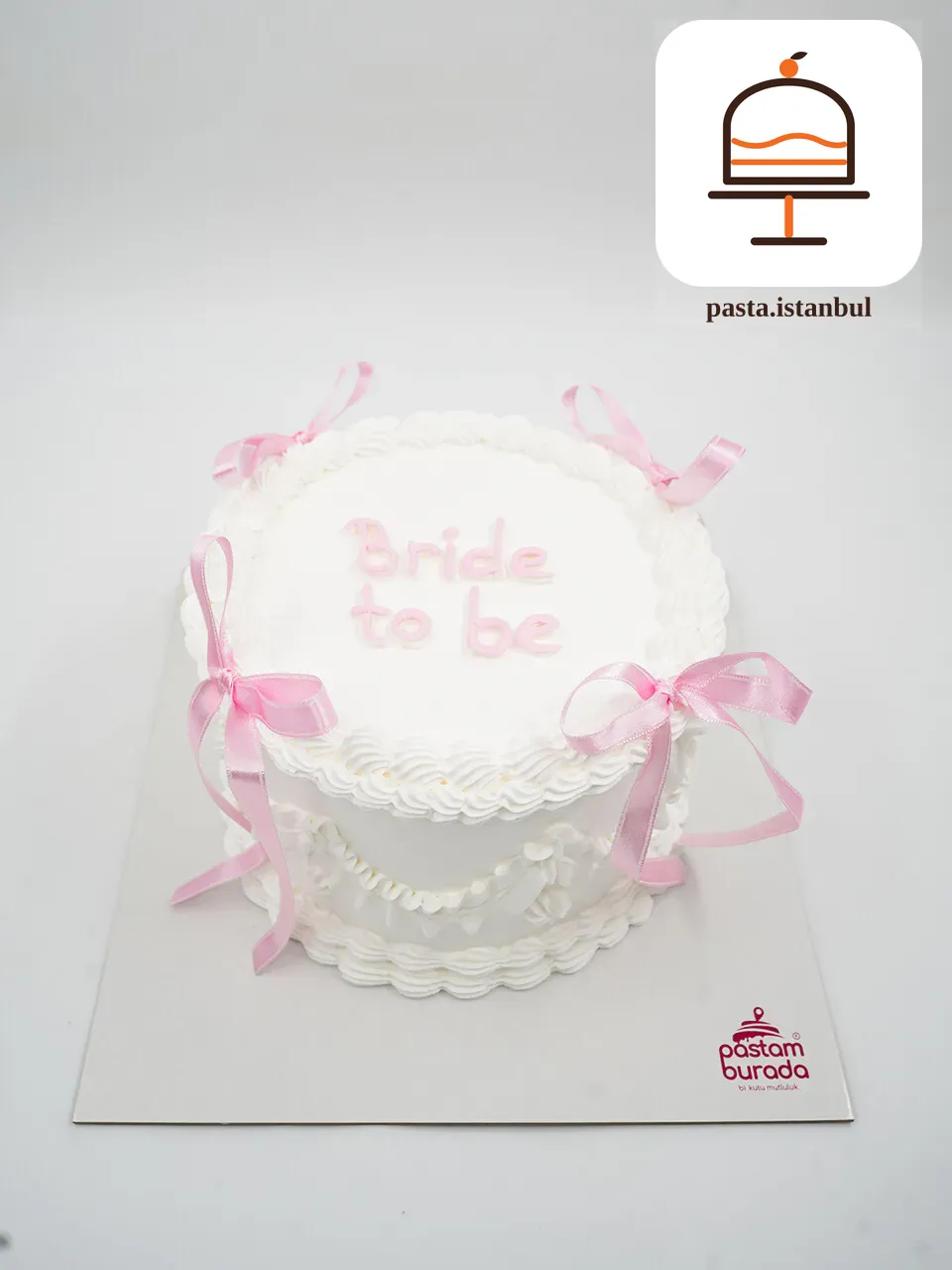 Pembe Kurdele Detay Naked Cake