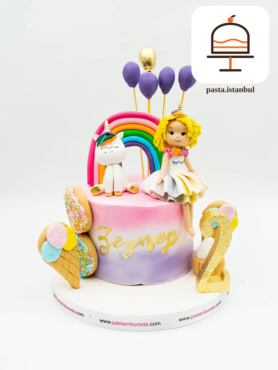 Unicorn ve Kız Figür Pasta