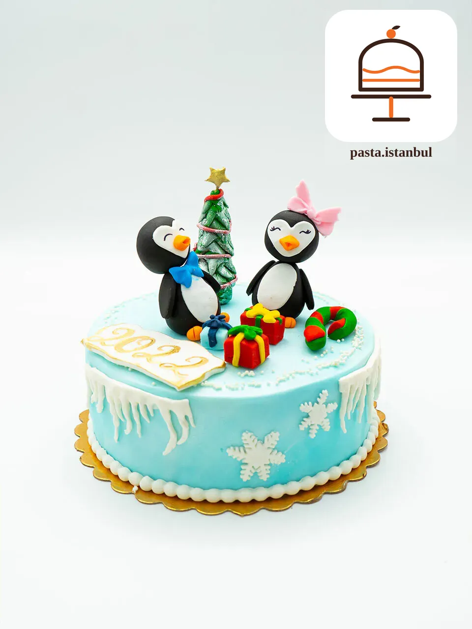 Penguen Yılbaşı Pasta