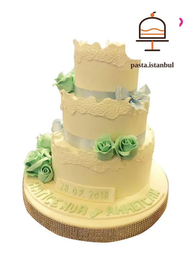 Yeşil Gül Nişan Pasta