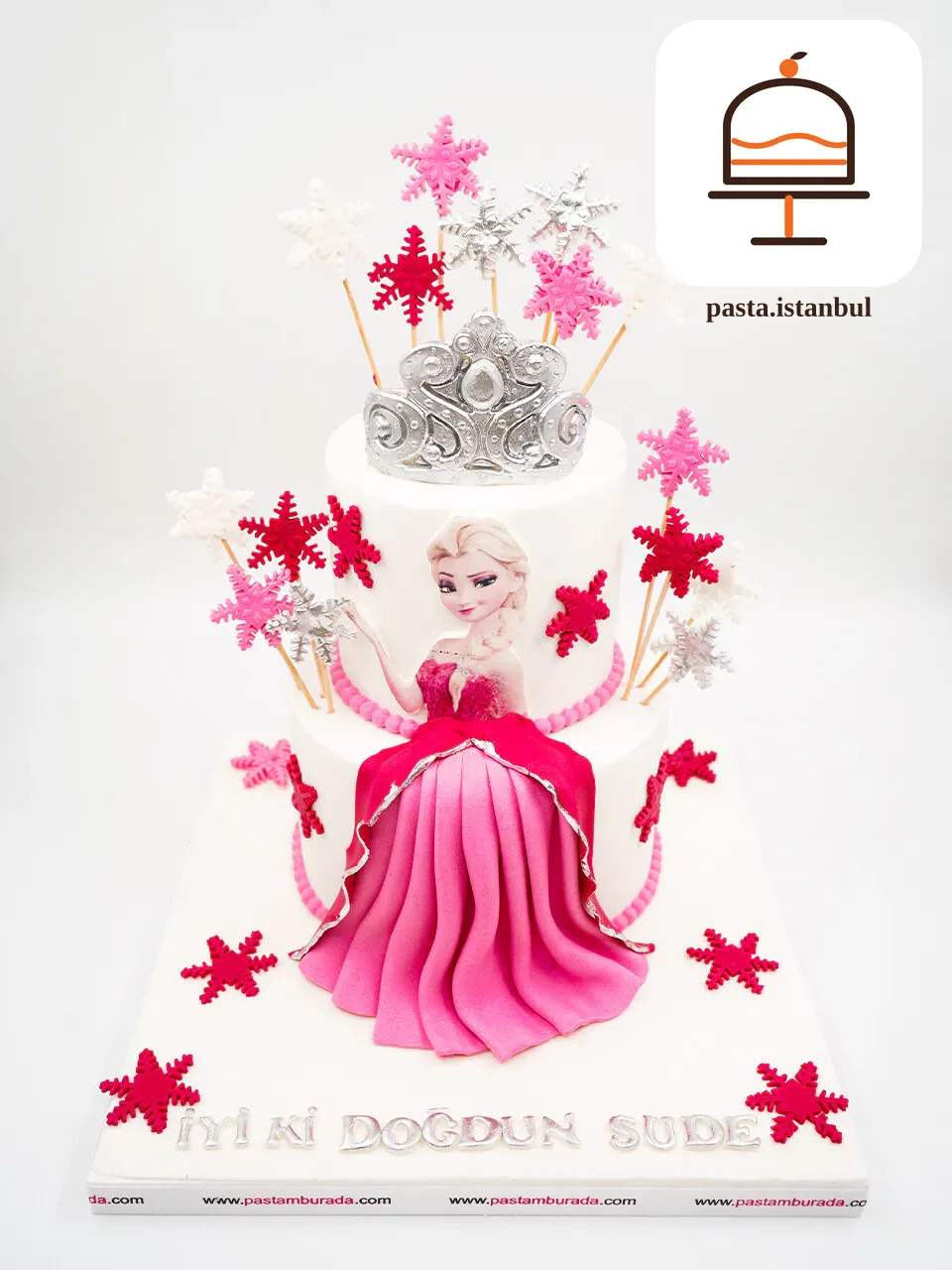 Pembe Elsa Tasarım Pasta