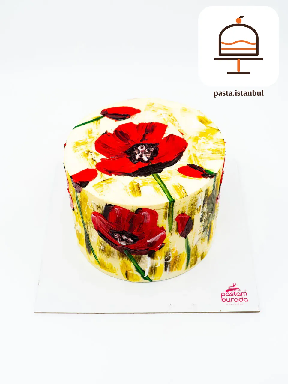 Çiçek Desenli Naked Sıvama Pasta