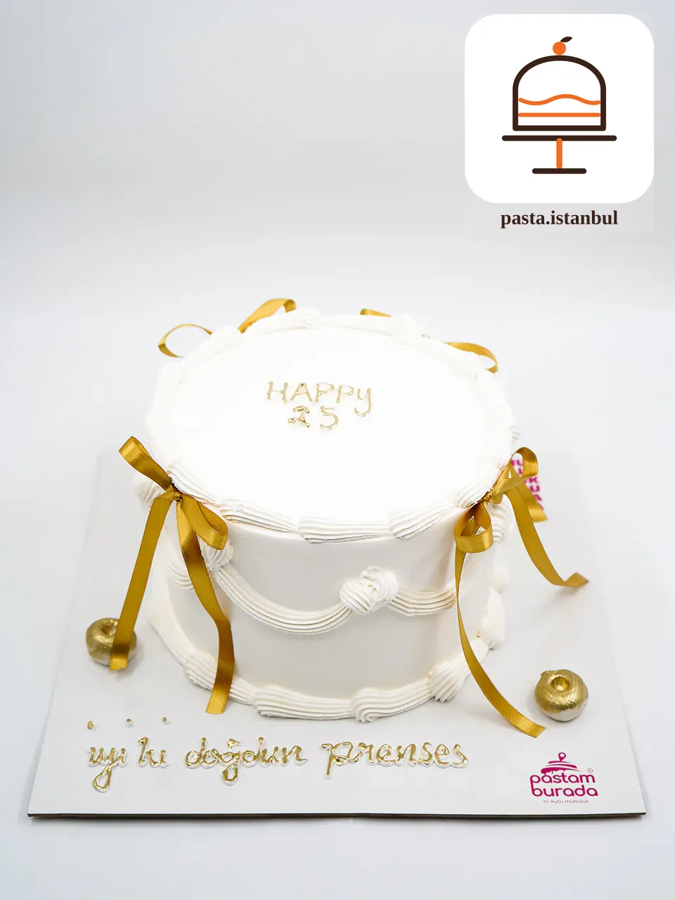 Gold Kurdele Detay Naked Cake