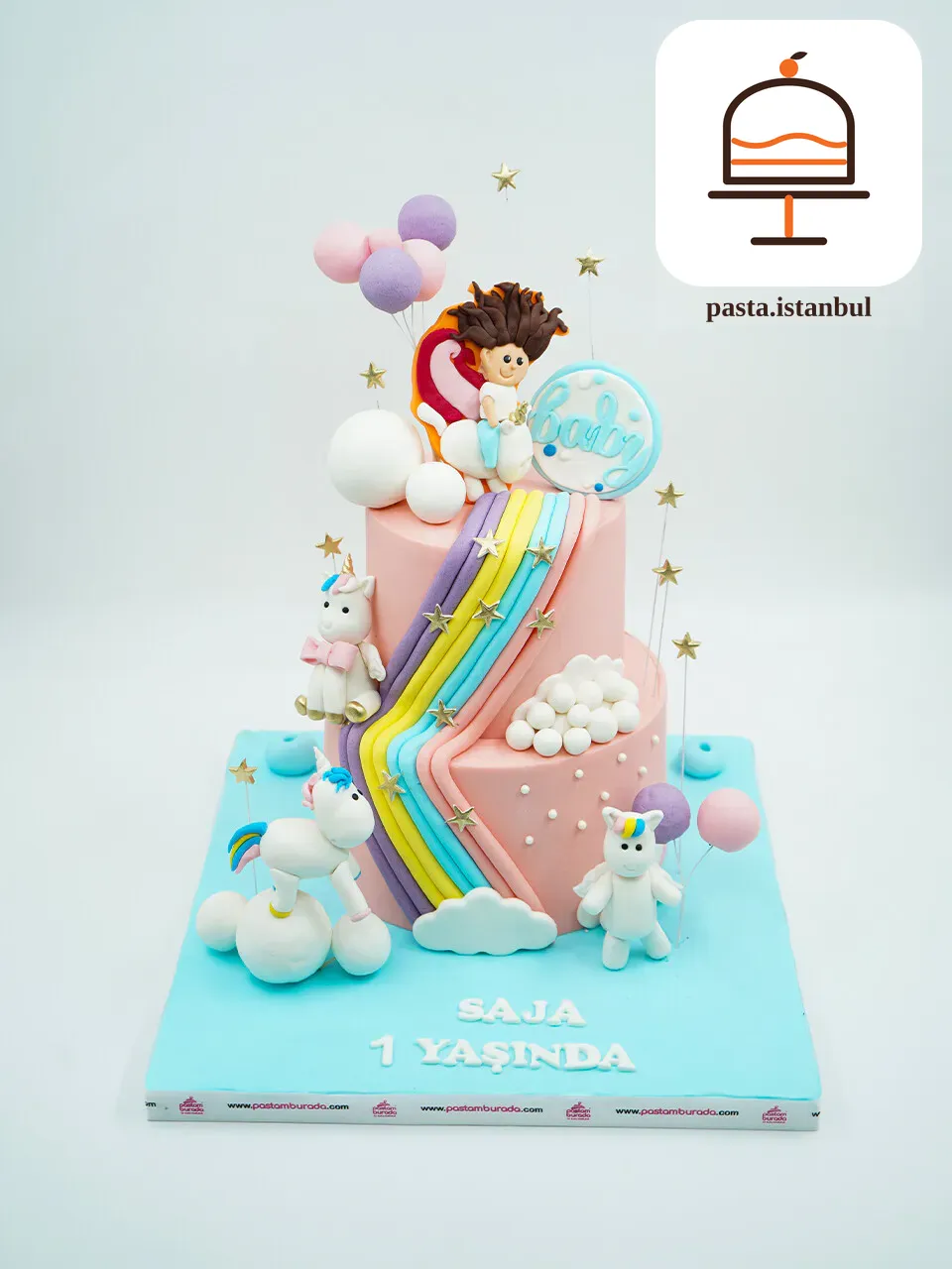 Unicorn Ve Gökkuşağı Konsept Cake