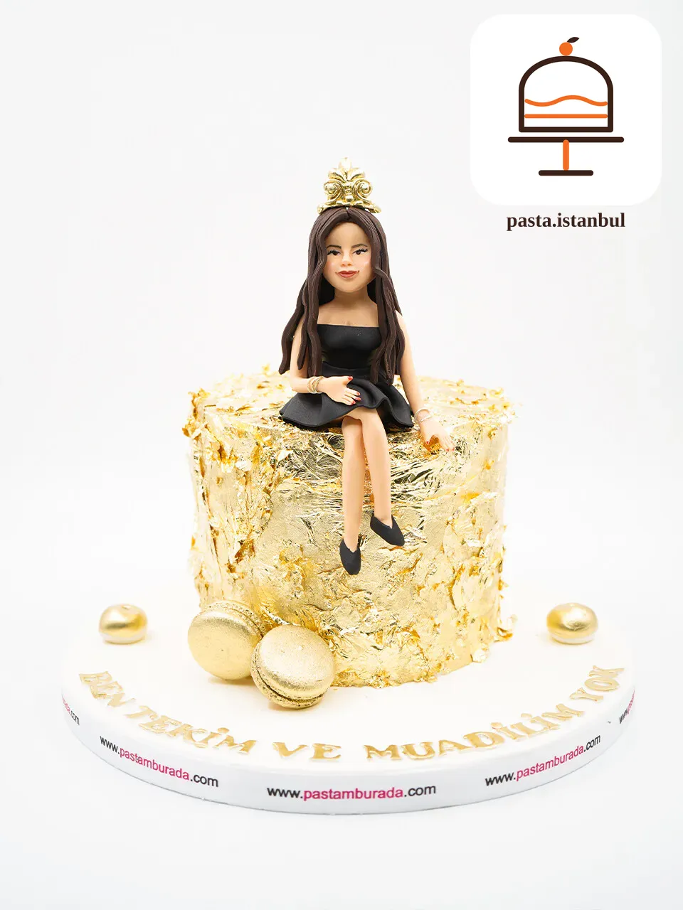 Gold Ve Kadın Figür Tasarım Pasta