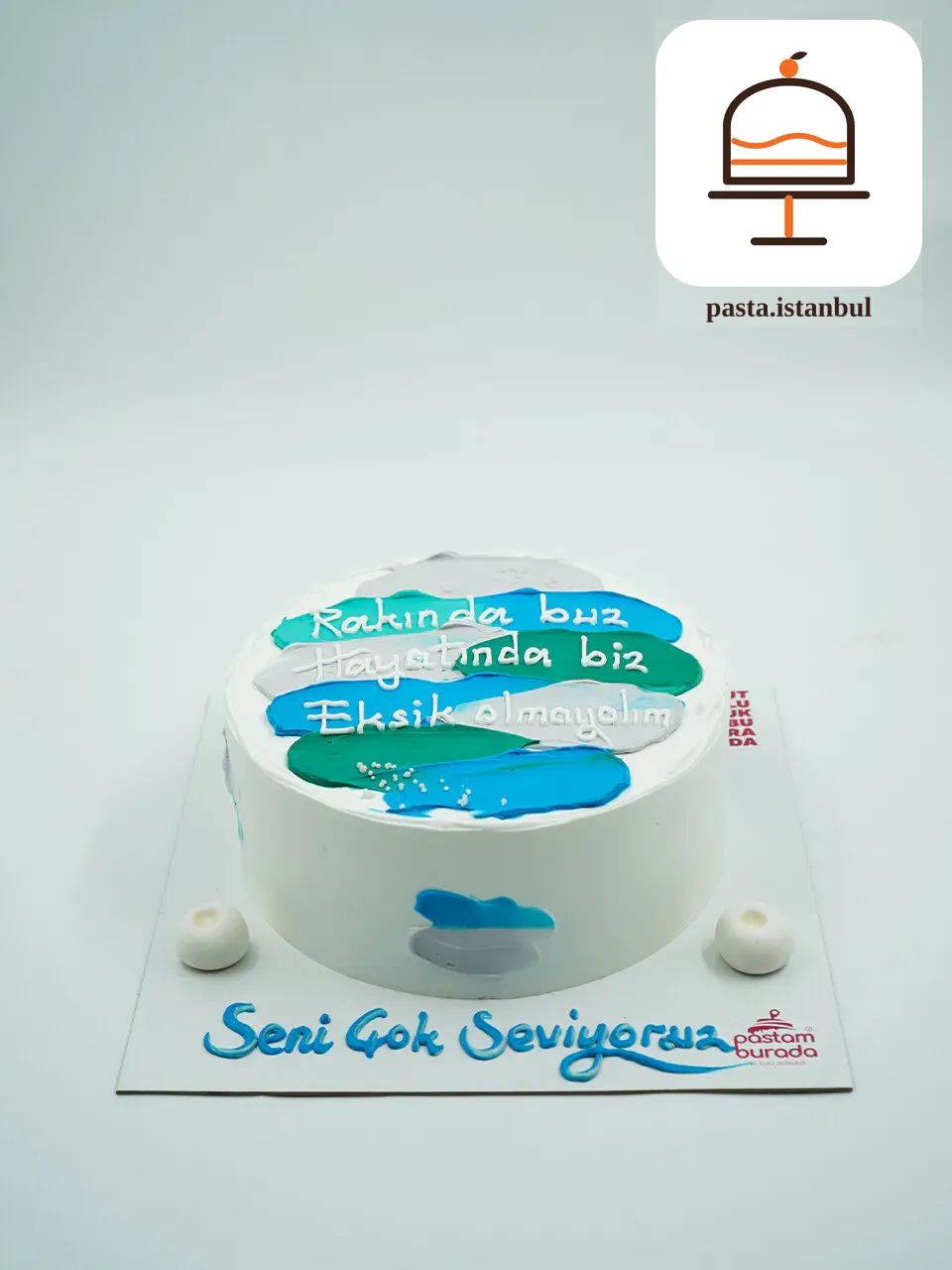 Mavi Ve Yeşil Naked Cake