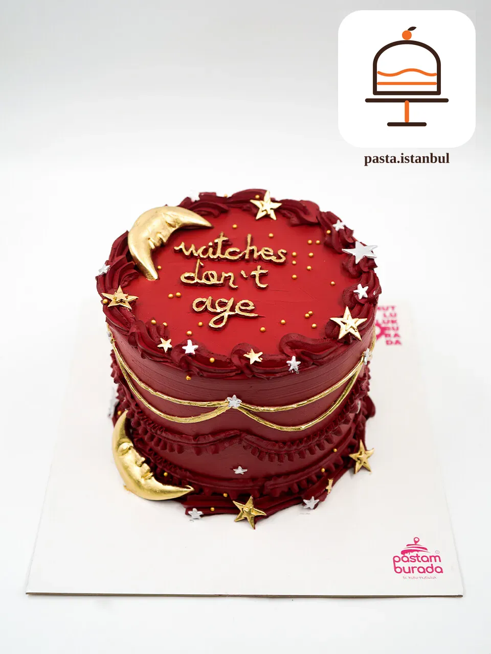 Kırmızı Ve Gold Detay Naked Cake