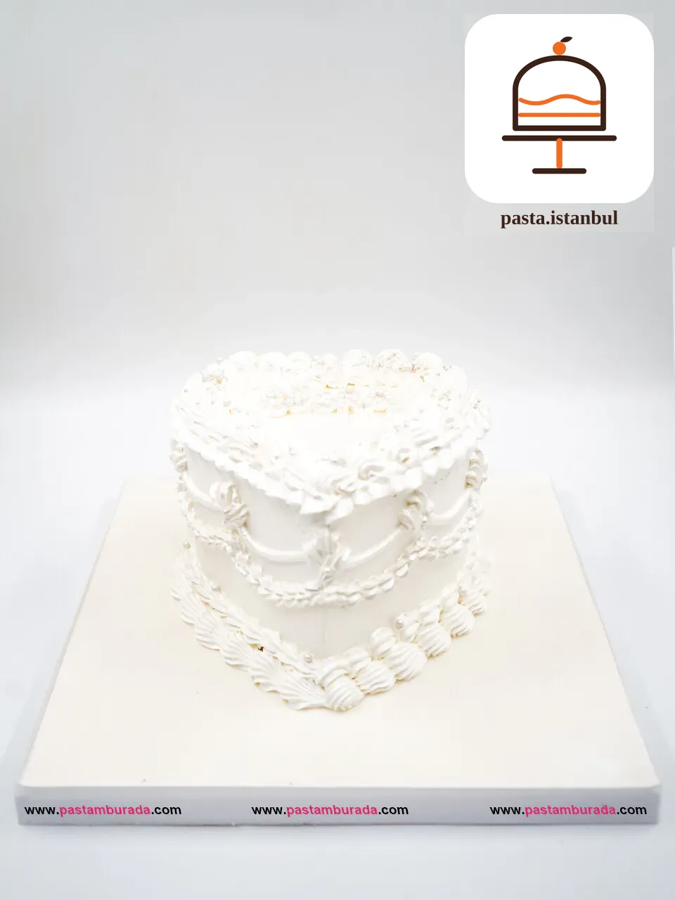 Beyaz Kalp Naked Cake