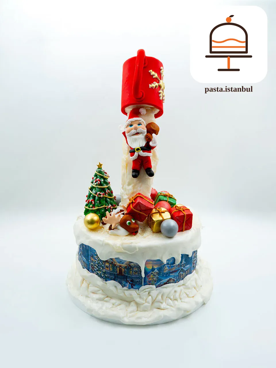 Bardaktan Düşen Noel Baba Yılbaşı Konsept Pasta