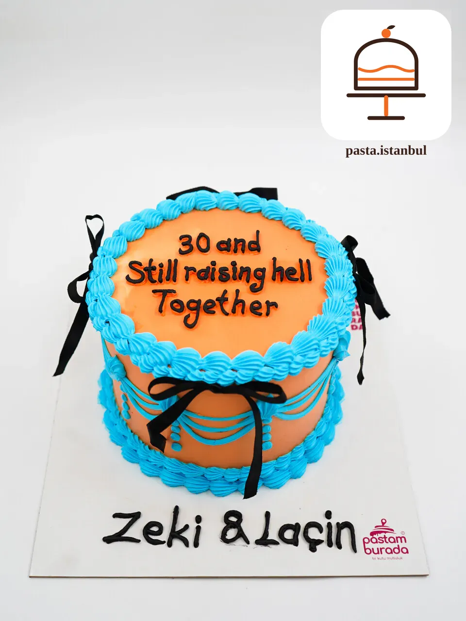 Turuncu Ve Mavi Detay Naked Cake