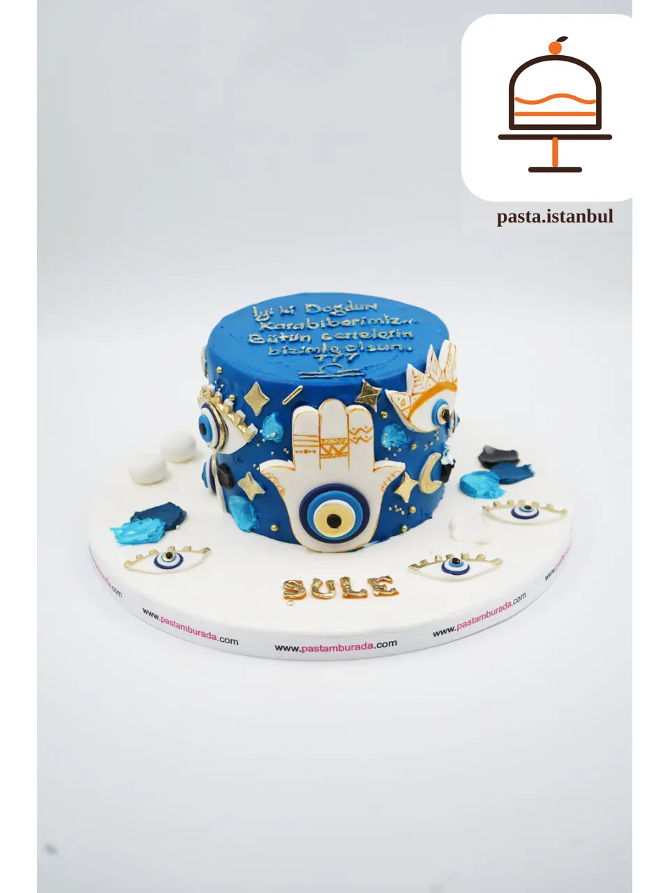 Mavi Gold Detay Naked Cake