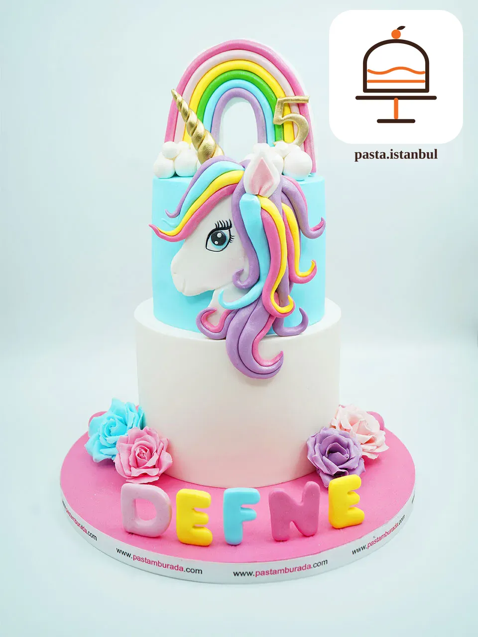 Unicorn ve Gökkuşağı Konsept Pasta